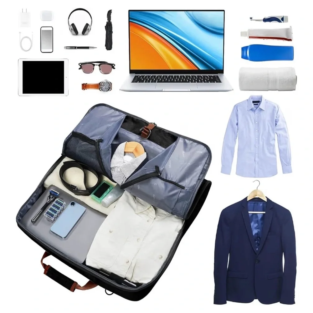 Mancro Garment Bag Suit Travel Duffel Carry On with Shoulder Strap